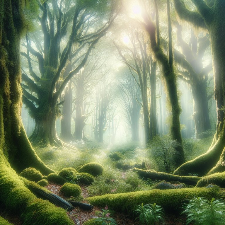 Promenade magique dans une forêt enchantée.